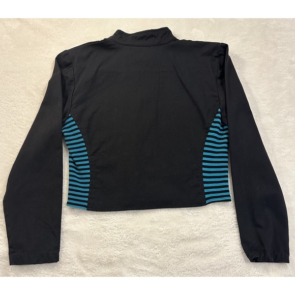 Vintage Retro All That Jazz Black Crop Jacket Full Zip Striped Accents - Picture 6 of 6